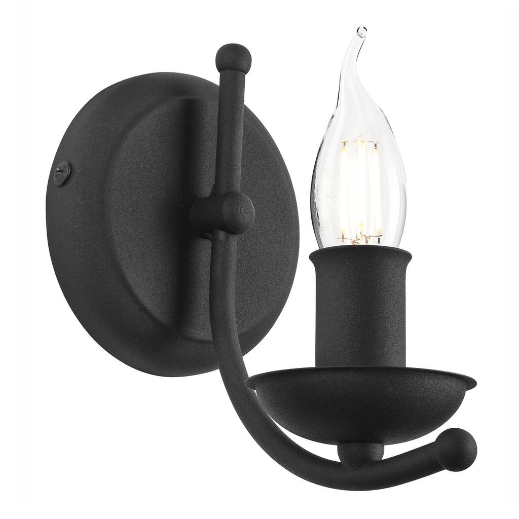 Retro svietnikové nástenné svietidlo LUCY čierne