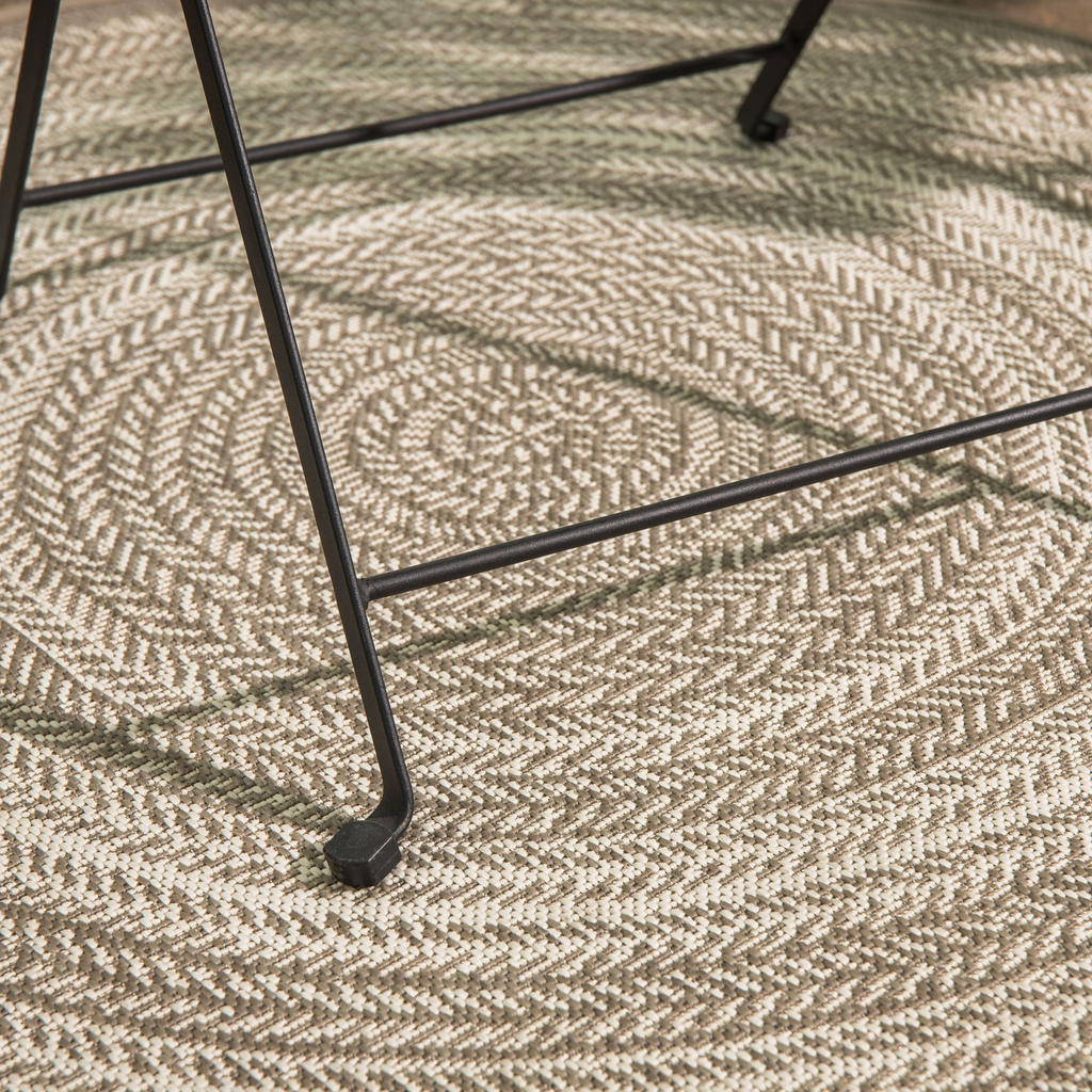 Okrúhly boho béžový koberec GINO 120 cm