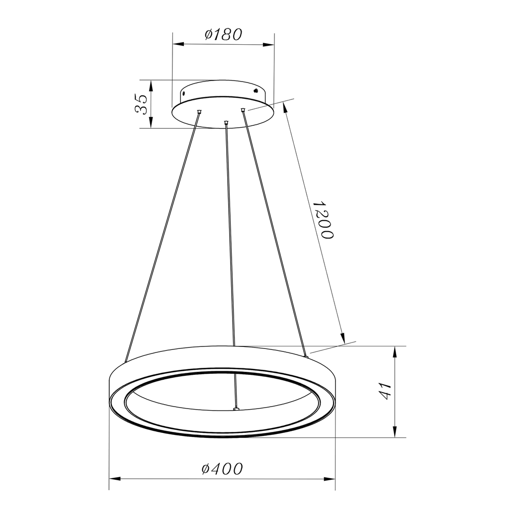 Strieborná Závesná lampa LED CARLO 40 cm
