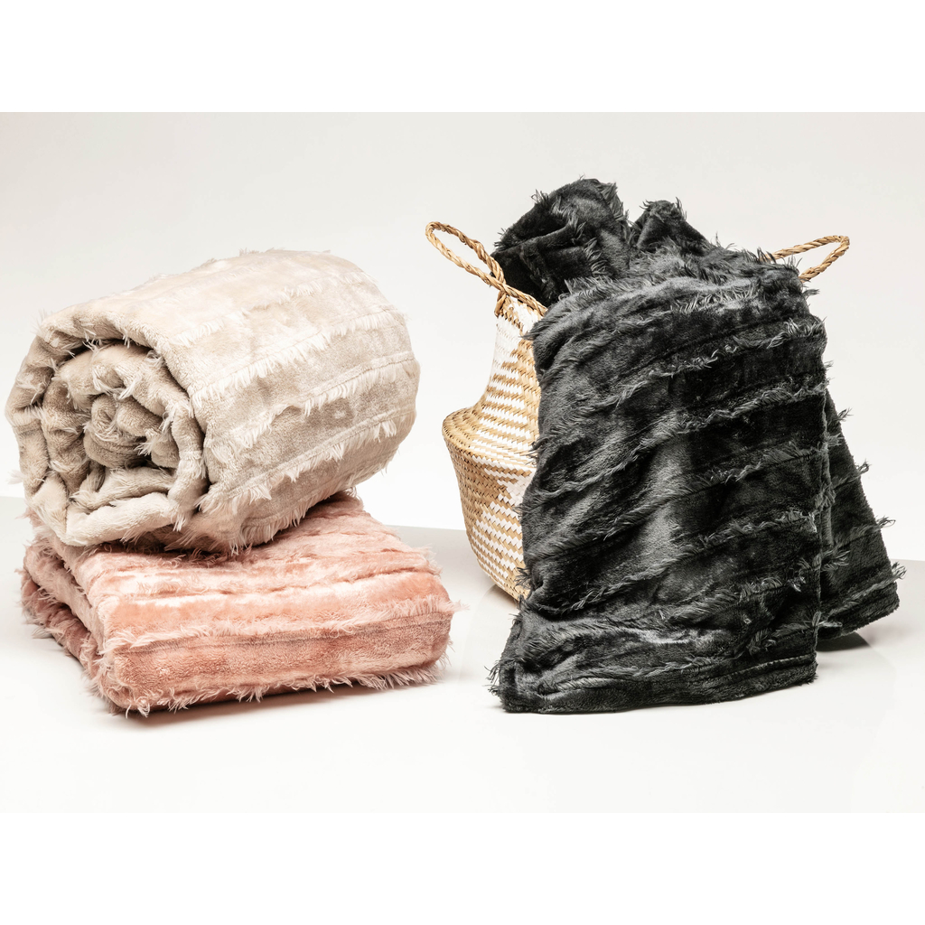 Béžová deka so strapcami ASHA 130x160 cm