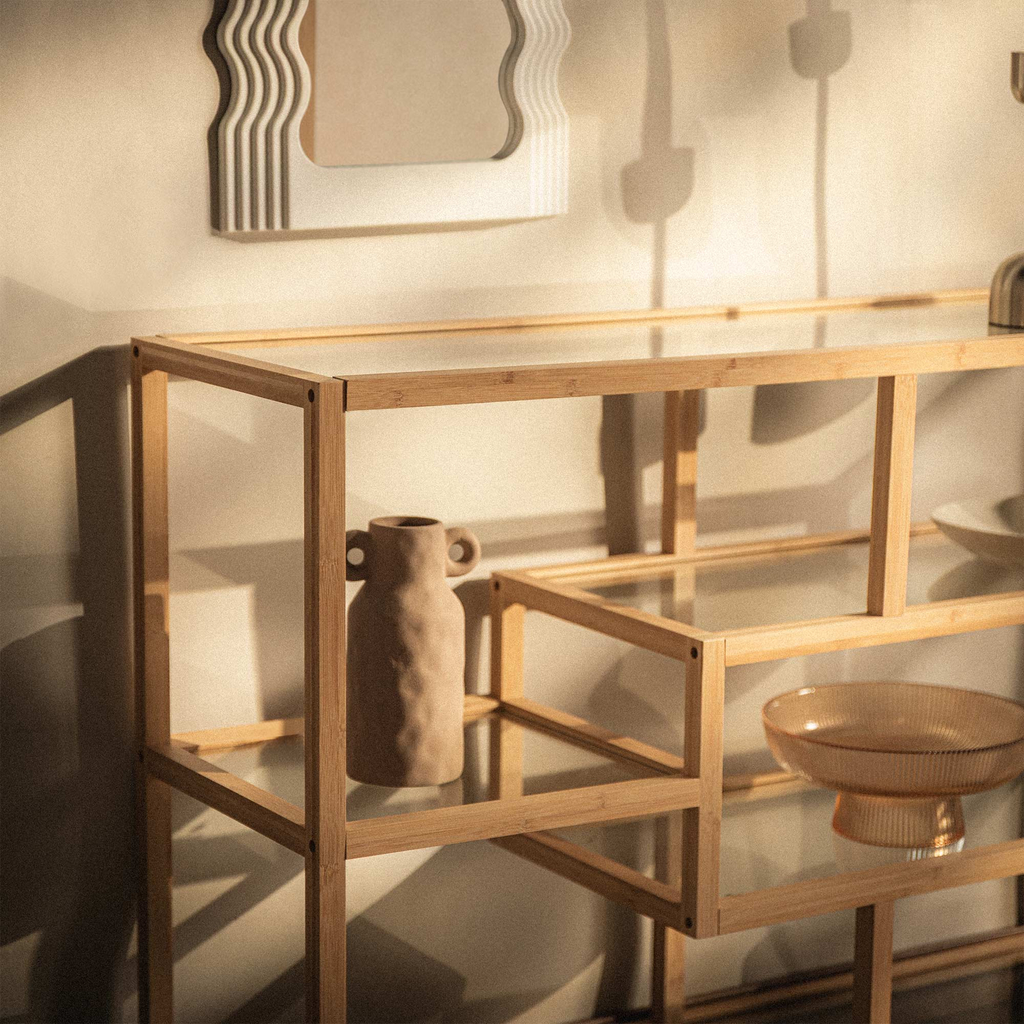 Knižnica z bambusového dreva HORO 79 cm