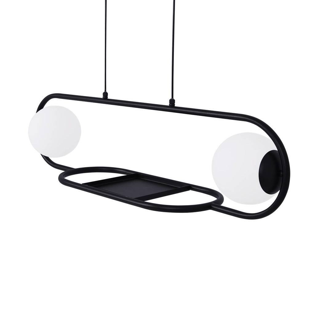 Závesné svietidlo FINESTRA s priestorom na kvety, čierne