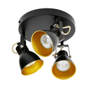 Stropné svietidlo 3 reflektory čierno-zlaté ORO FALCO