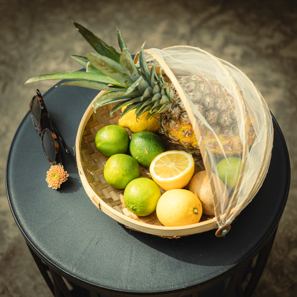 Košík s moskytiérou, bambusový, 35 cm