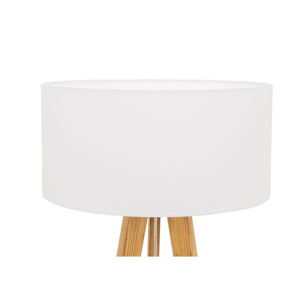 Svietidlo na drevenej trojnožke s bielym tienidlom LOTTA