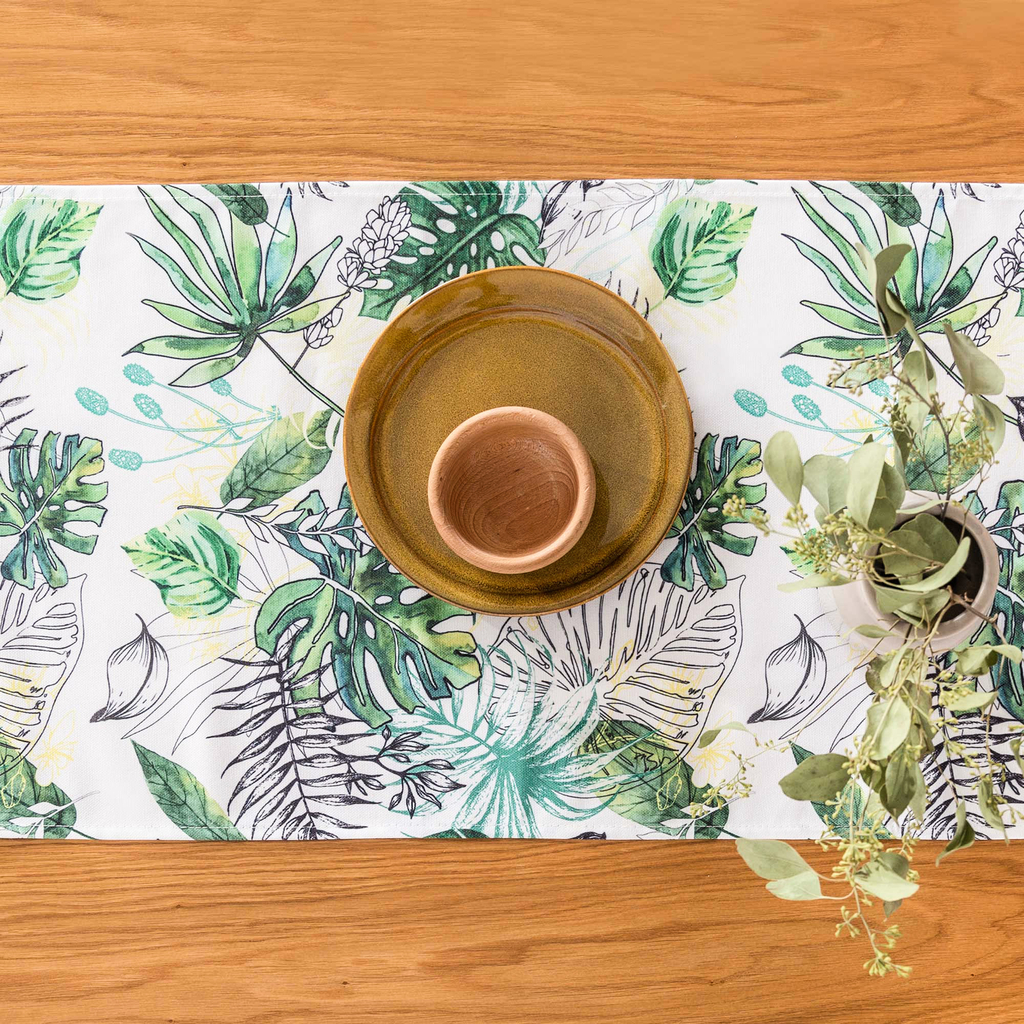 Obrus s listovým vzorom LEAVES 40x120 cm