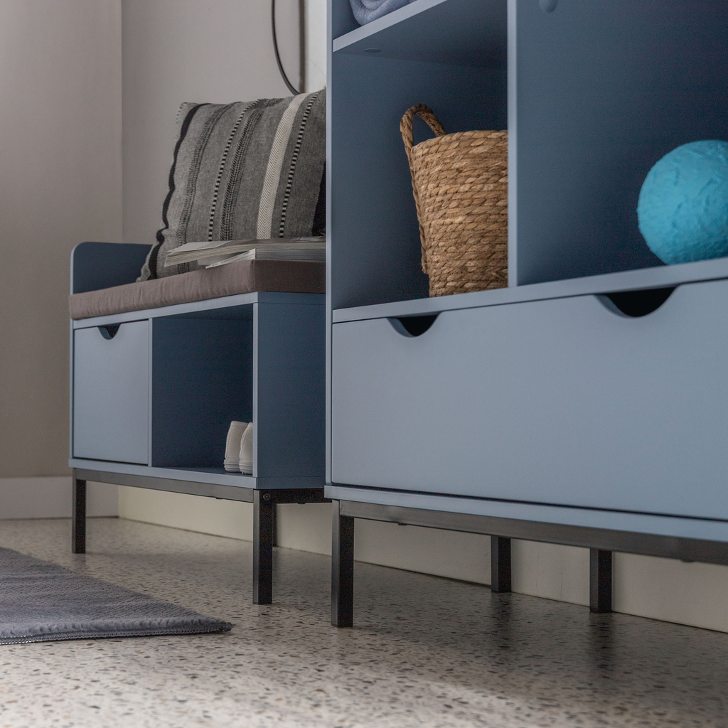 Skrinka na topánky SUAVE modrá