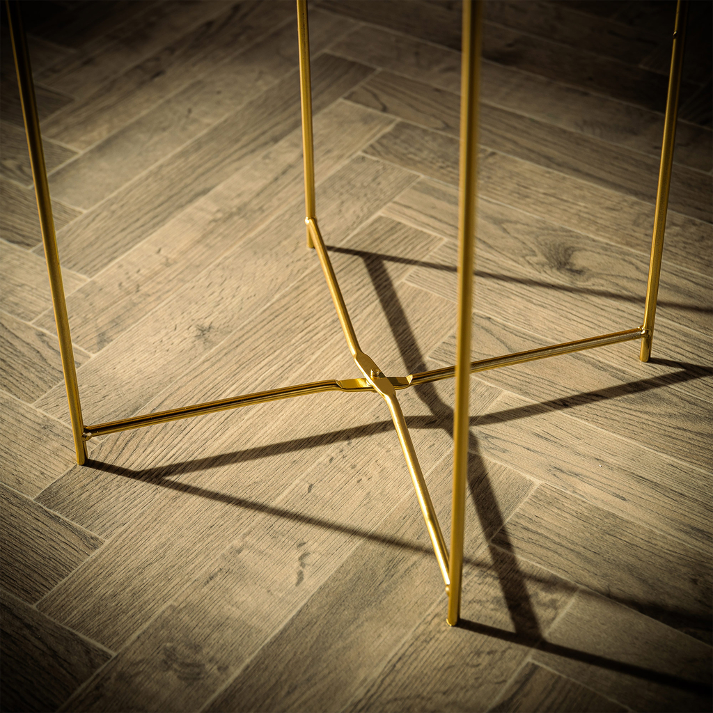 Stolík s podnosom čierno-zlatý 48 cm