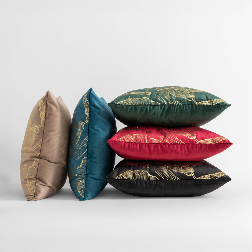 Obliečka na vankúš s motívom monstery béžovej farby AMBRO 45x45 cm