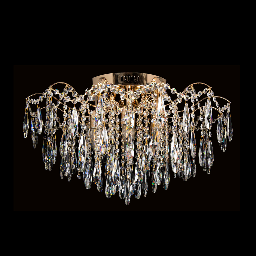 LED Stropné svietidlo glamour zlaté fi 62 cm s diaľkovým ovládaním