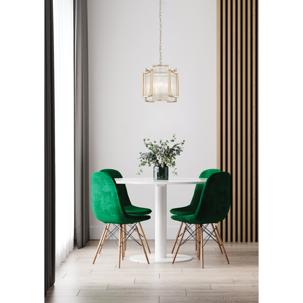 Zlaté závesné svietidlo SERGIO 35 cm