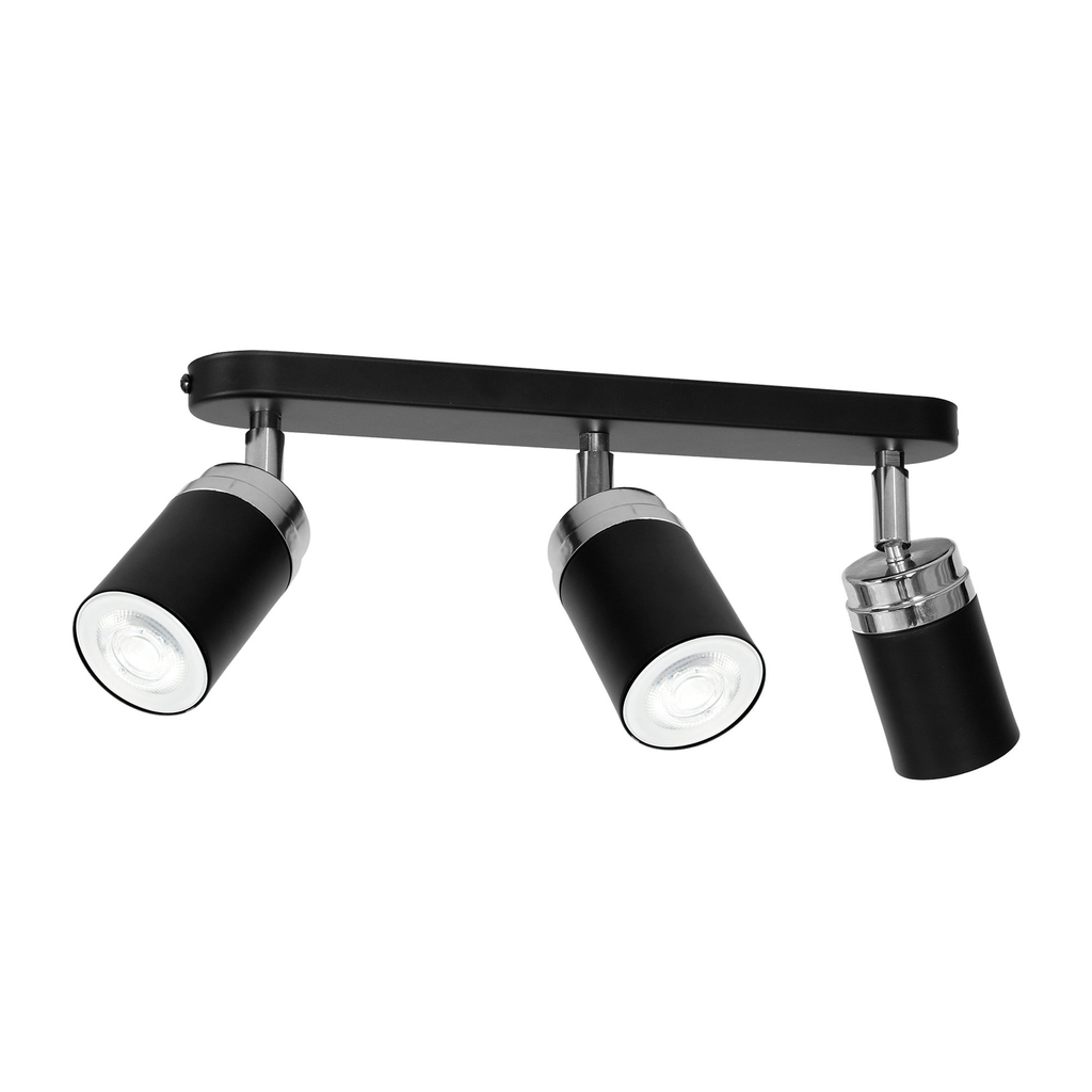 Bodové svietidlo čierne 3xGU10 RENO