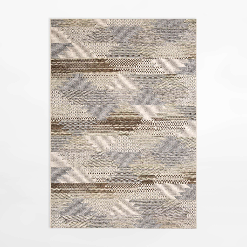 Koberec s geometrickým vzorom KEMET KOSOŠTVORCE, sivo-béžový, 120x170 cm