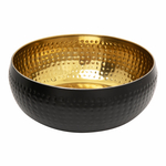 Ozdobná miska, nerezová, čierno-zlatá, 18 cm