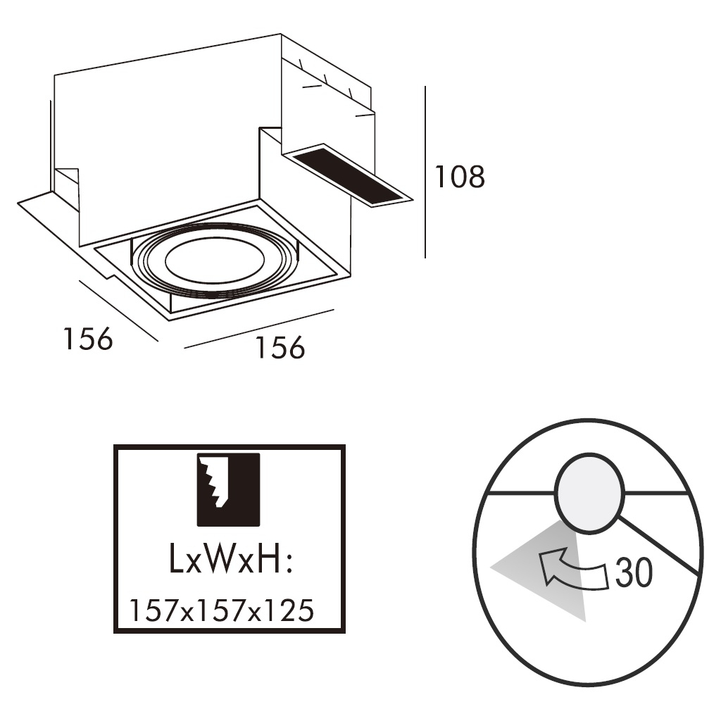 Zapustené 1-bodové osvetlenie čierne ONEON