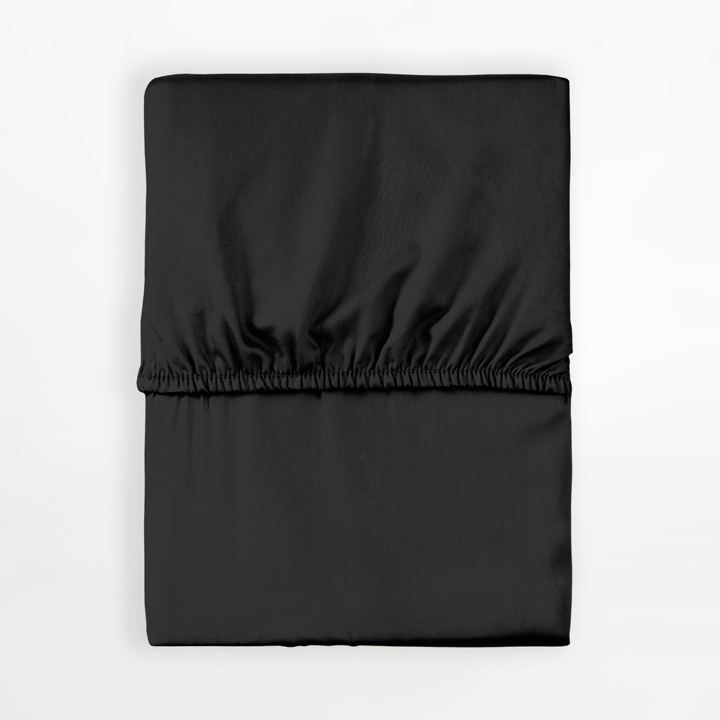 Saténové prestieradlo s gumičkou čierne PURE 160x200 cm