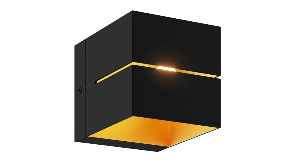 Čierno-zlaté nástenné svietidlo TRANSFER WL 2