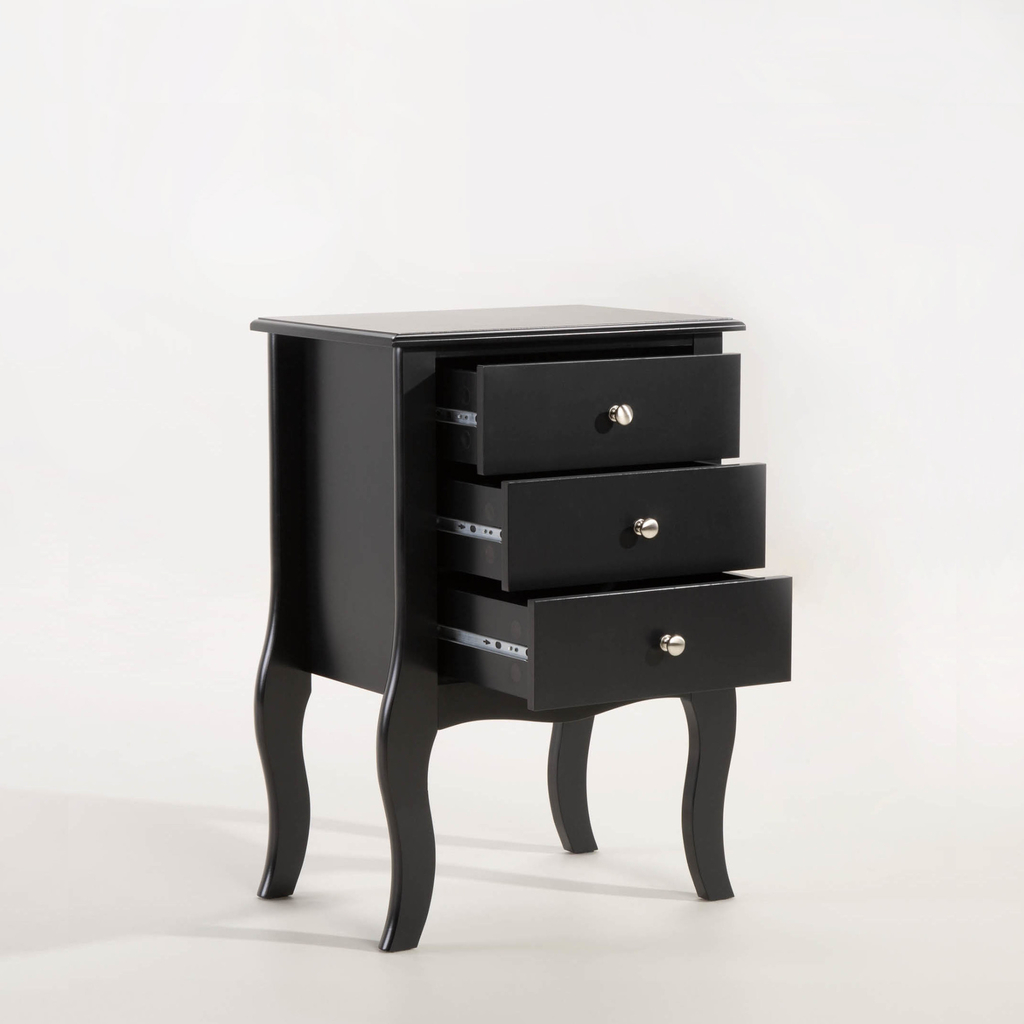 Nočný stolík STEORRA so zásuvkami čierny