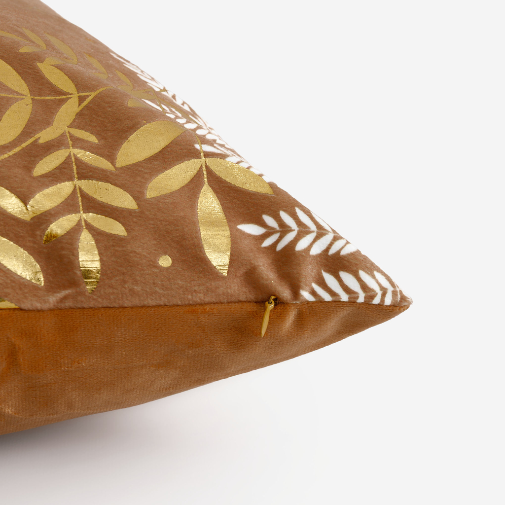 Dekoračná obliečka na vankúš svetlohnedo-zlatá TEMMES 45x45 cm
