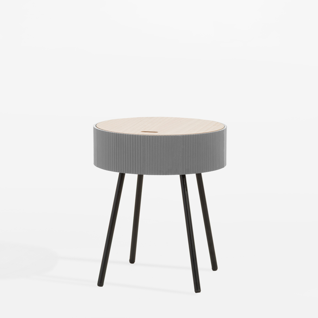 Okrúhly konferenčný stolík sivý 40,5x47,5 cm