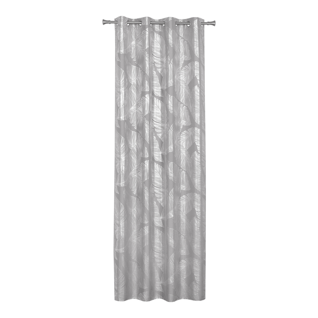 Záves do obývačky na kruhy sivý VANUA 140 x 260 cm