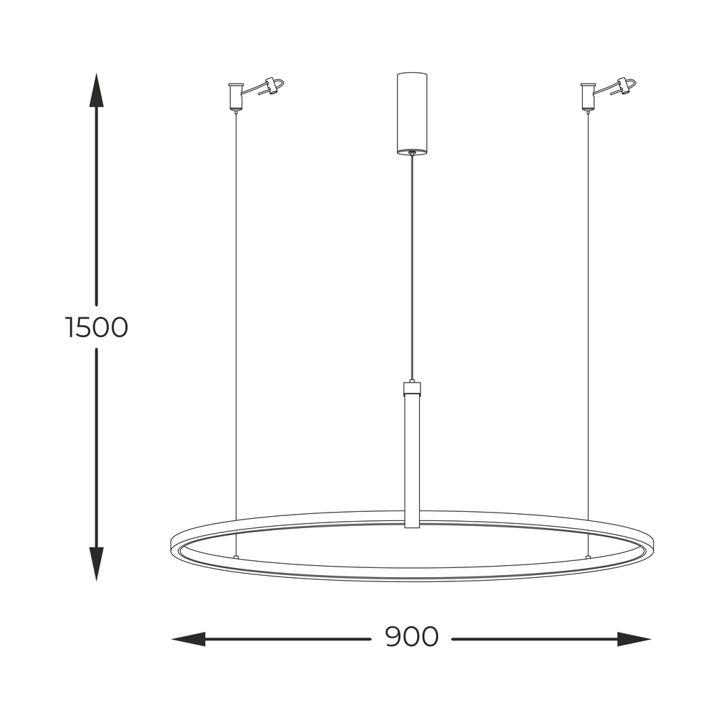 Závesné svietidlo LED CLAUD s čiernym krúžkom