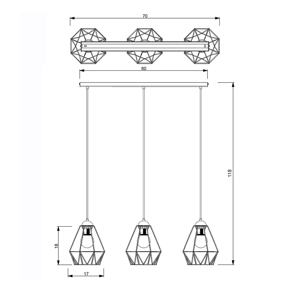 Závesná lampa BERGEN III 605