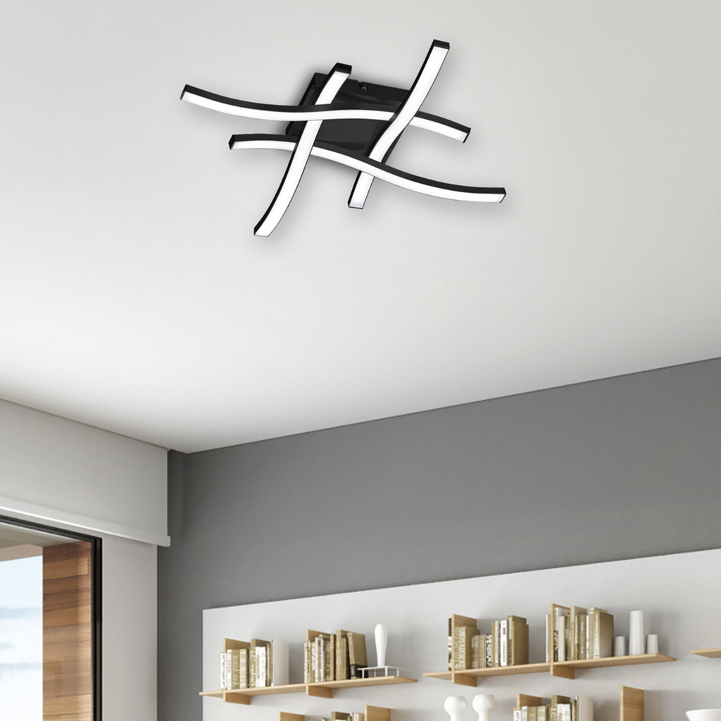 Čierna stropná lampa LED ROUTE hashtag