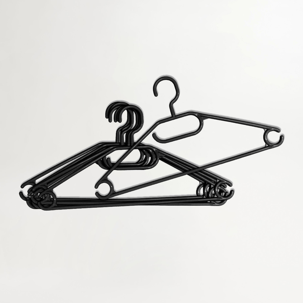 Súprava otočných vešiakov čierna 10 ks