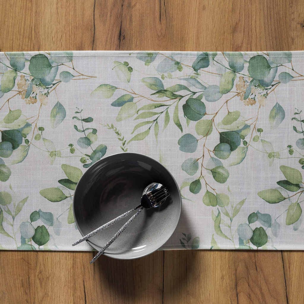 Behúň na stôl GARDENIC so zelenými listami 40x120 cm