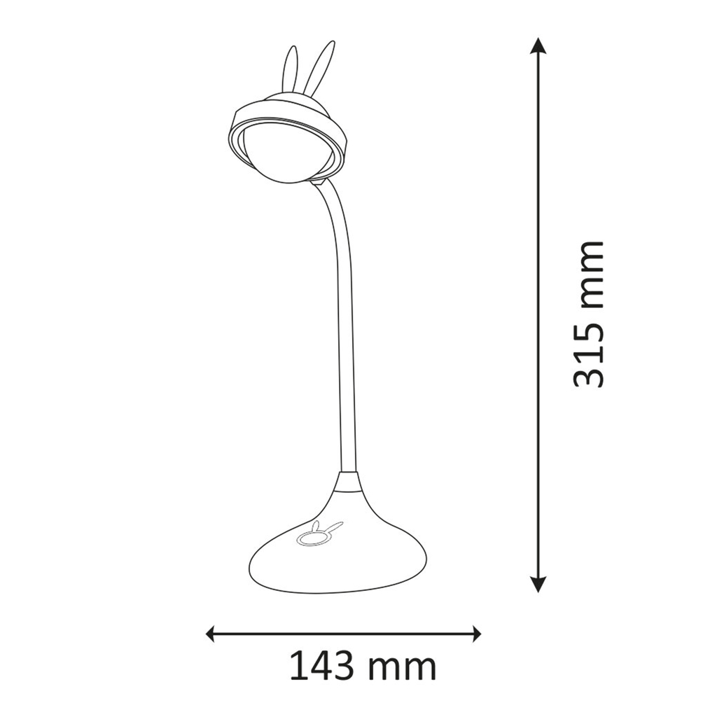 Stolná lampa detská modrá LED USB RABBIT