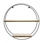 Čierna kovová kruhová polica 40 cm