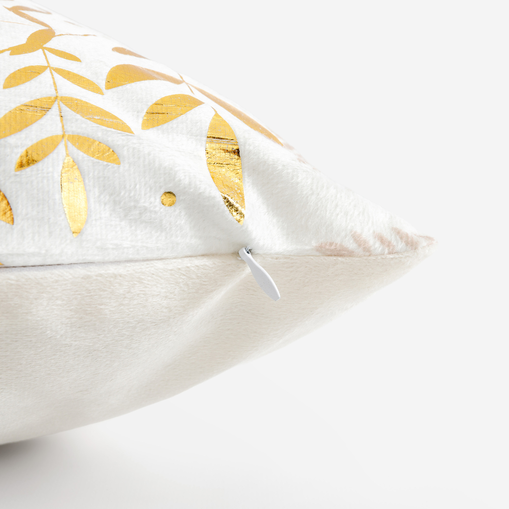 Dekoračná obliečka na vankúš bielo-zlatá TEMMES 45x45 cm