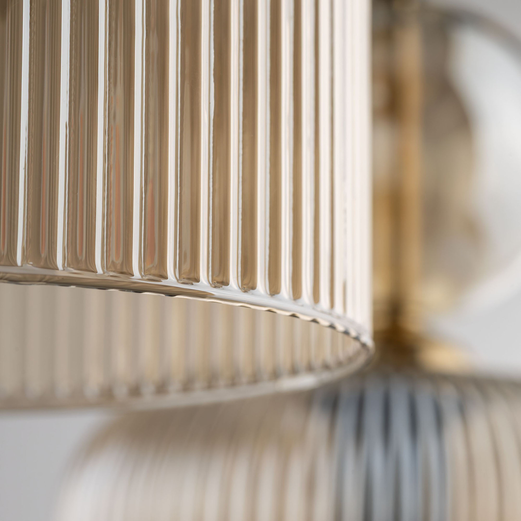 Závesné svietidlo s 3 tienidlami, okrúhla základňa SOPHIA COGNAC