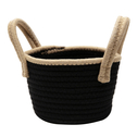Čierny pletený košík zo špagátu 12 cm
