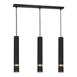 Závesné svietidlo RENO III loftové čierno-zlaté tuba