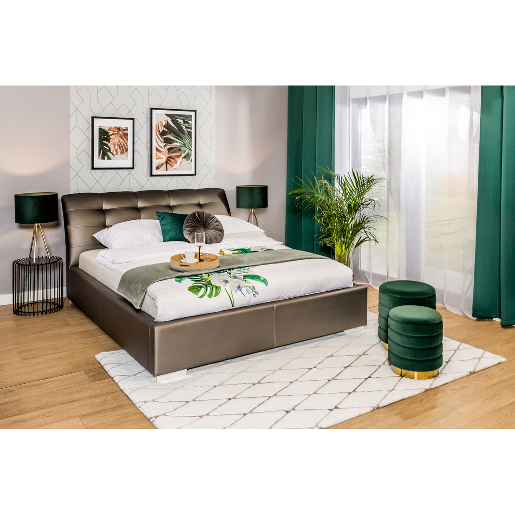 Čalúnená manželská posteľ s roštom a úložným priestorom FABRIZZIO PRESTIGE 160x200