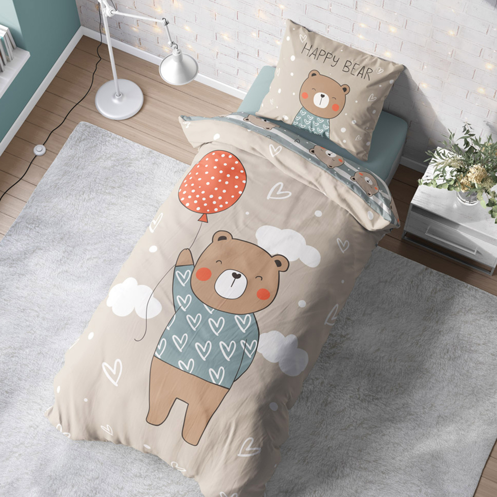 Posteľná bielizeň LULULAND MEDVEĎ BALÓN 160x200 cm