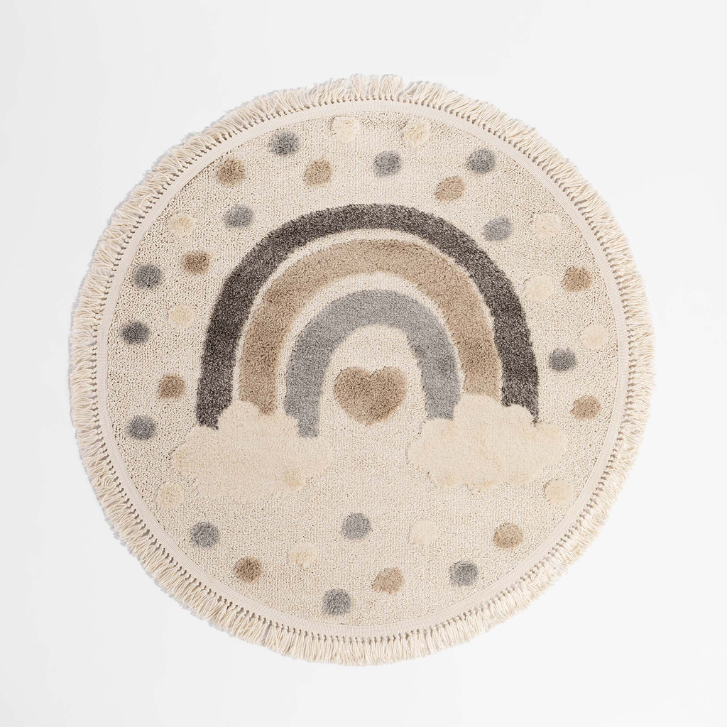 Dúhový koberec v tmavej krémovej farbe CLUDI 120 cm