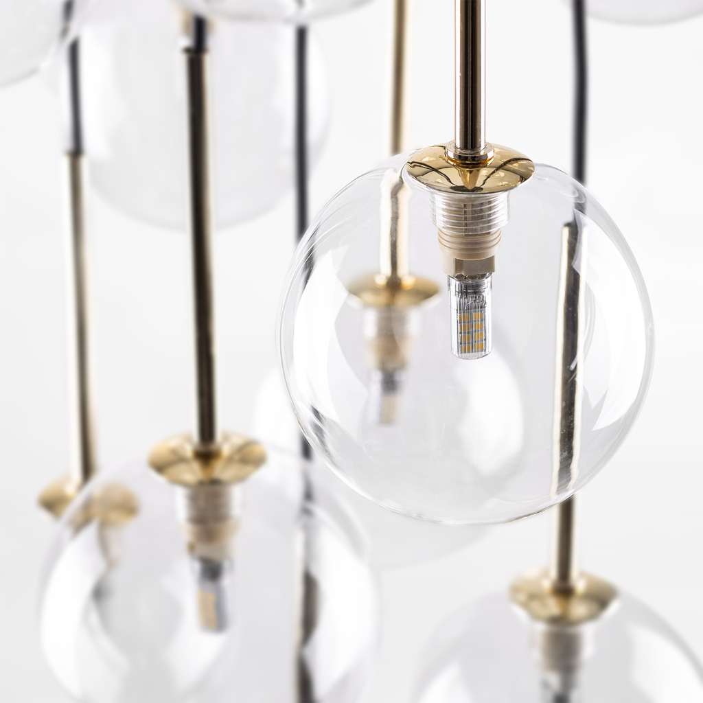 Závesné svietidlo gule čierno-zlaté NILOS 17