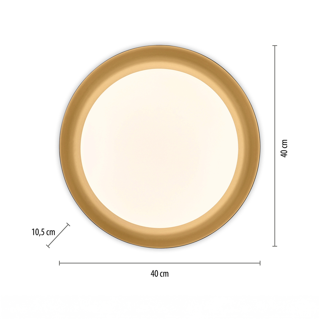 Stropné svietidlo LED čierno-zlaté OSKO s diaľkovým ovládaním fi 40 cm