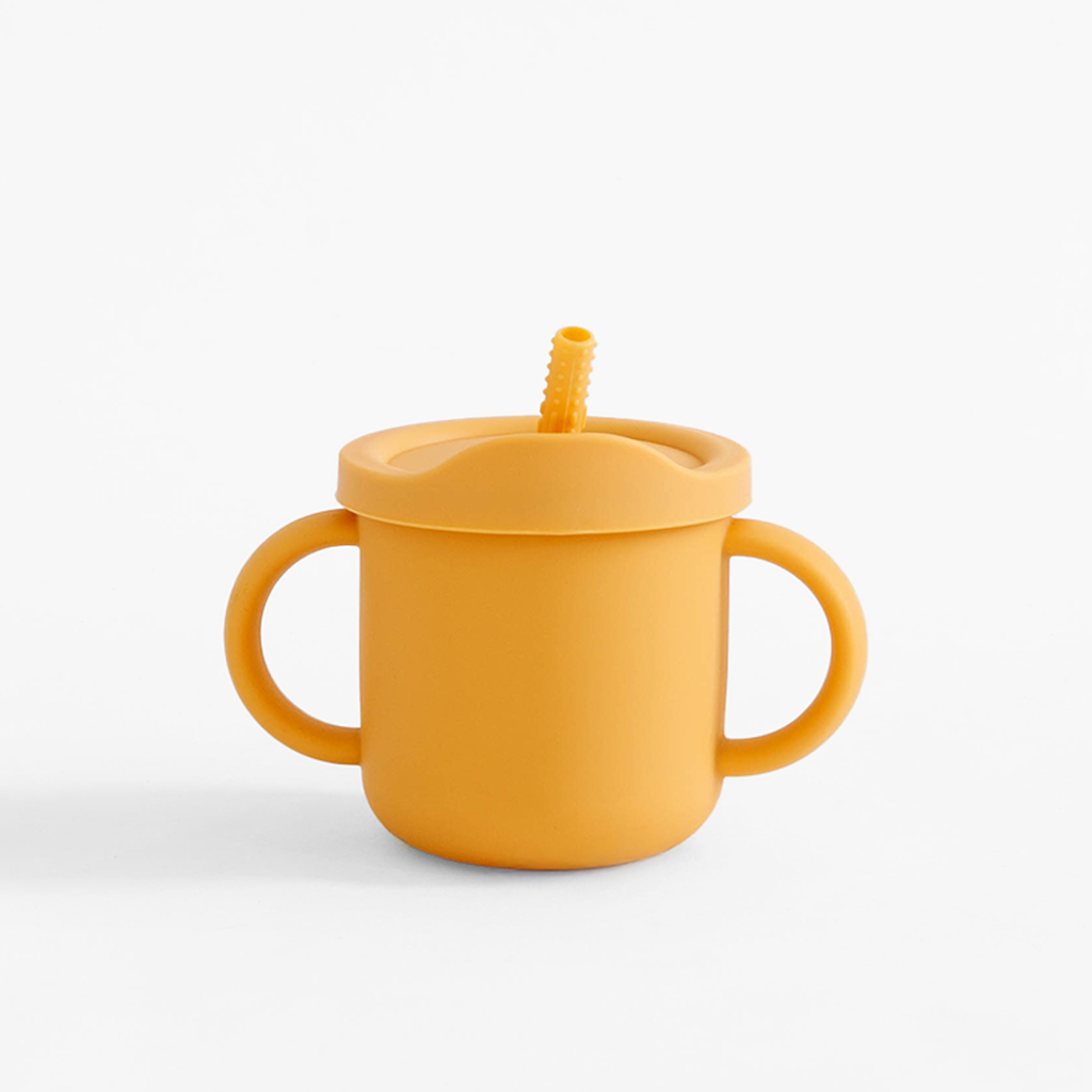 Detský silikónový pohár s vekom a rukoväťami MIX