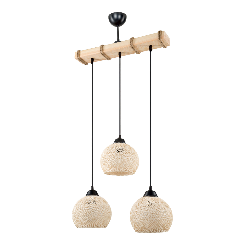 Závesné svietidlo ASPEN 3 boho krémové