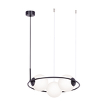 Krúžková závesná lampa PARVA 3 tienidlá gule čierna