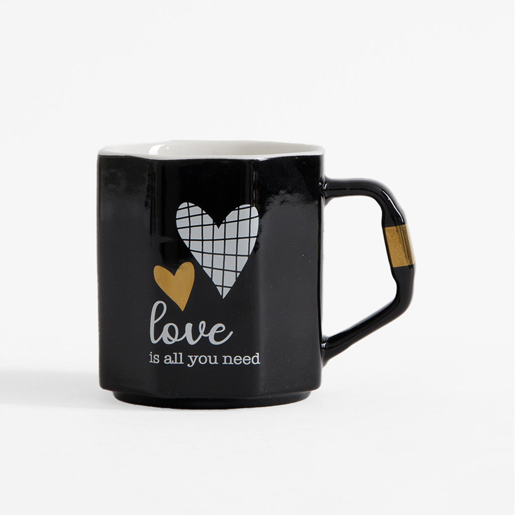 Porcelánový hrnček LOVE čierny 330 ml