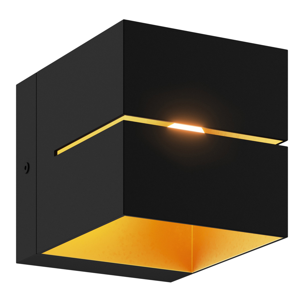 Čierno-zlaté nástenné svietidlo TRANSFER WL 2