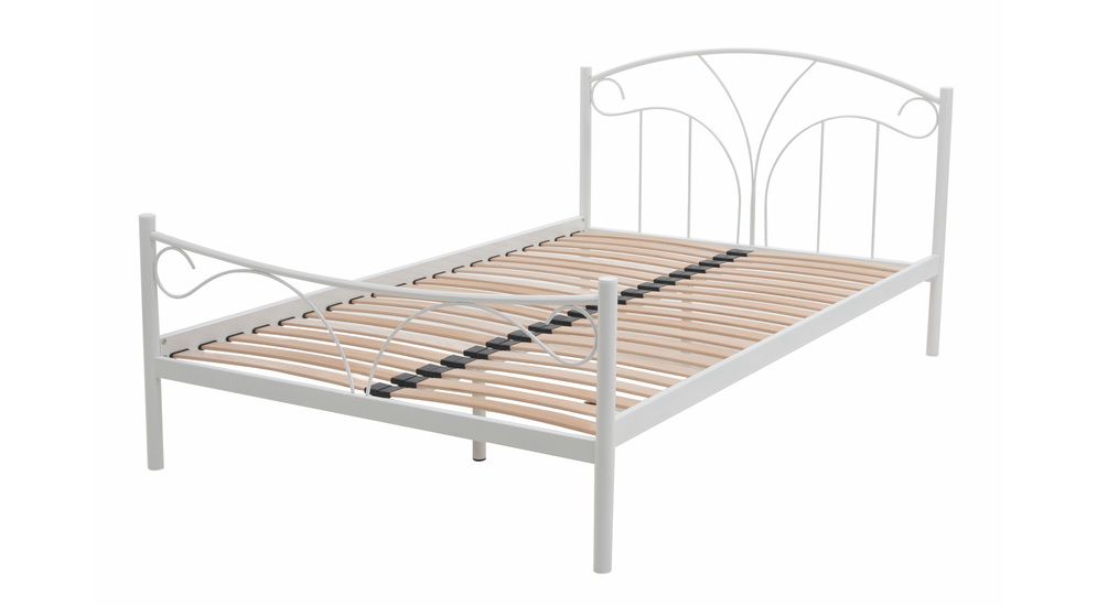 Biela posteľ VIVA s roštom, 120x200 cm