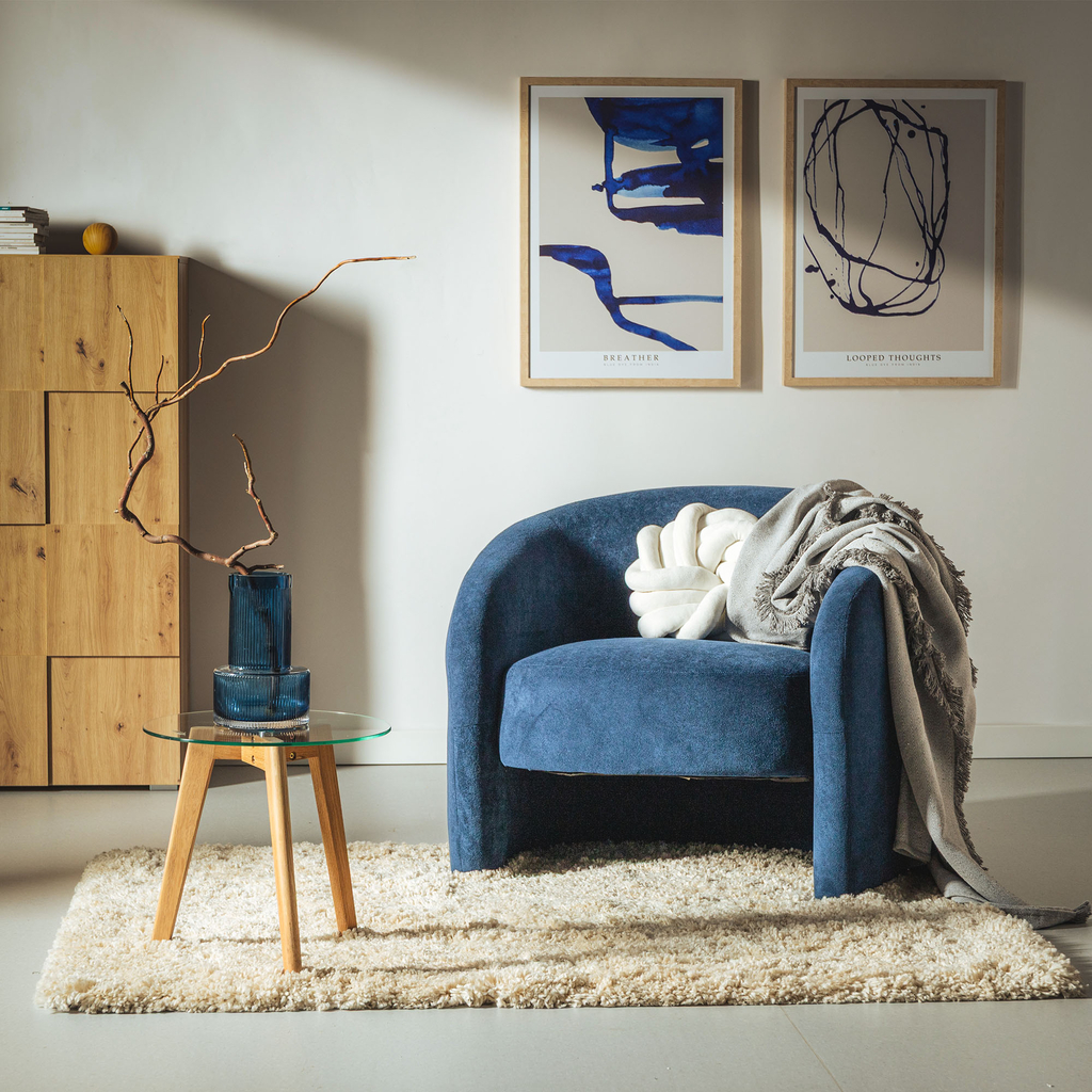 Moderná maľba LINE COBALT 50x70 cm