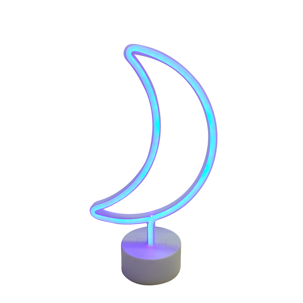 Lampka MOON z niebieskim światłem LED ustawisz na komodzie, półce lub blacie biurka.