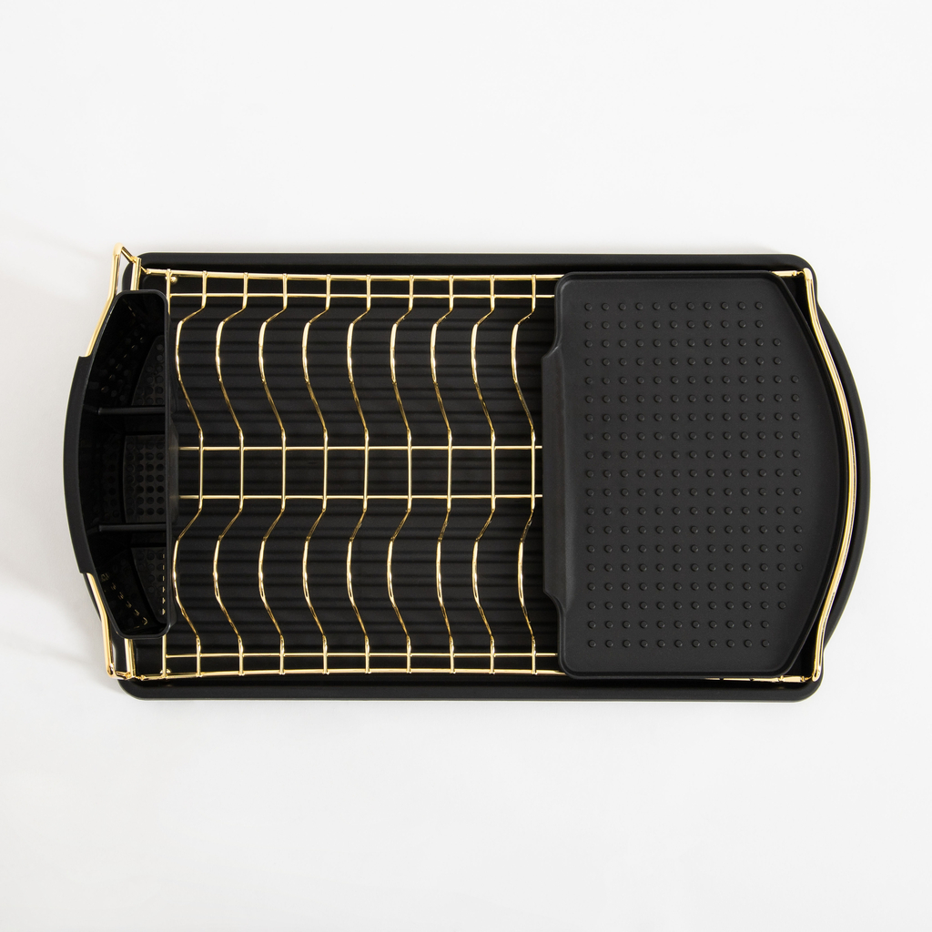 Sušička na riad čierno-zlatá 47,5x26,5x11 cm